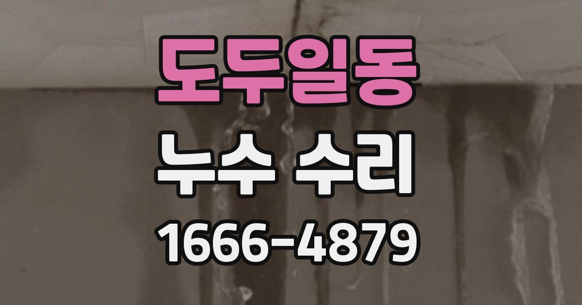 도두일동 누수 수리