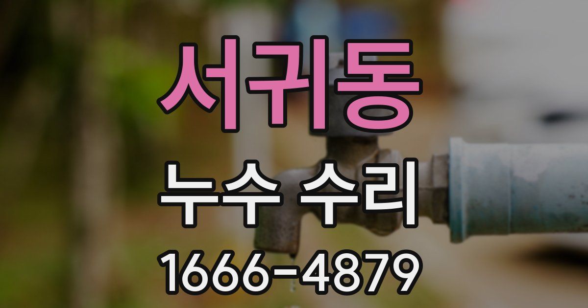 서귀동 누수 수리