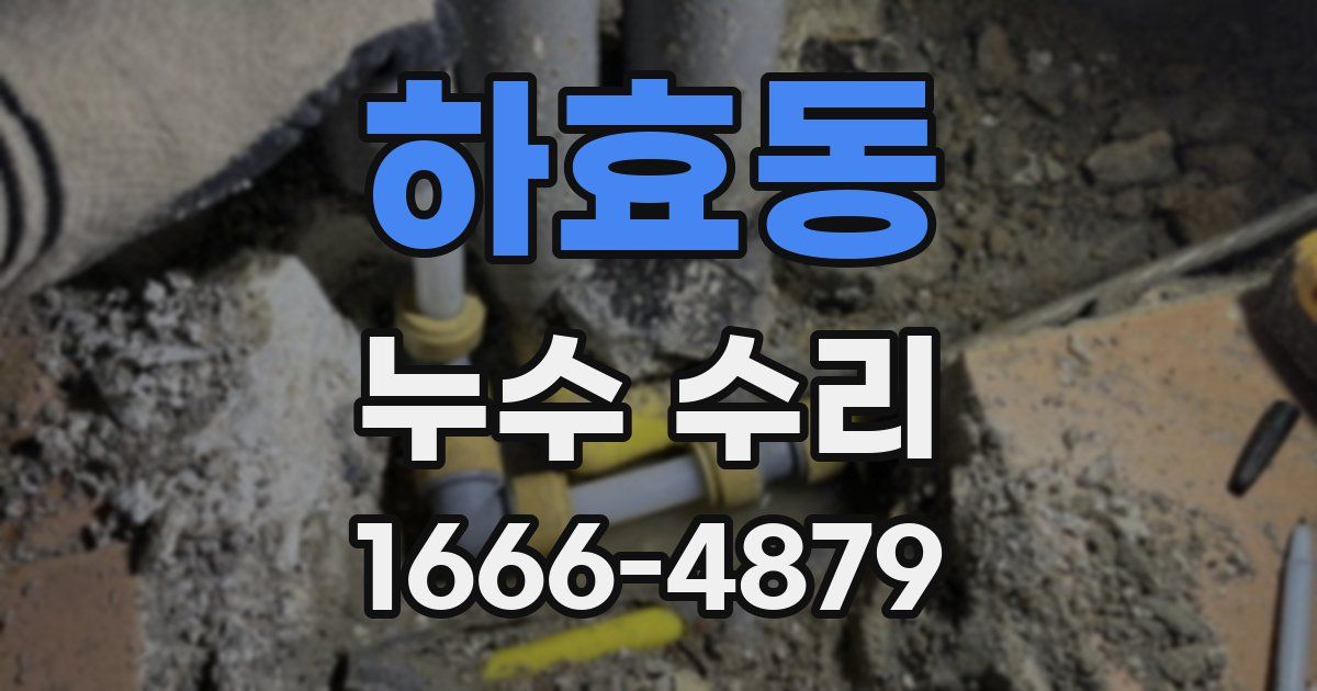 하효동 누수 수리