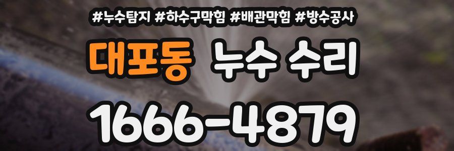 대포동 누수 수리