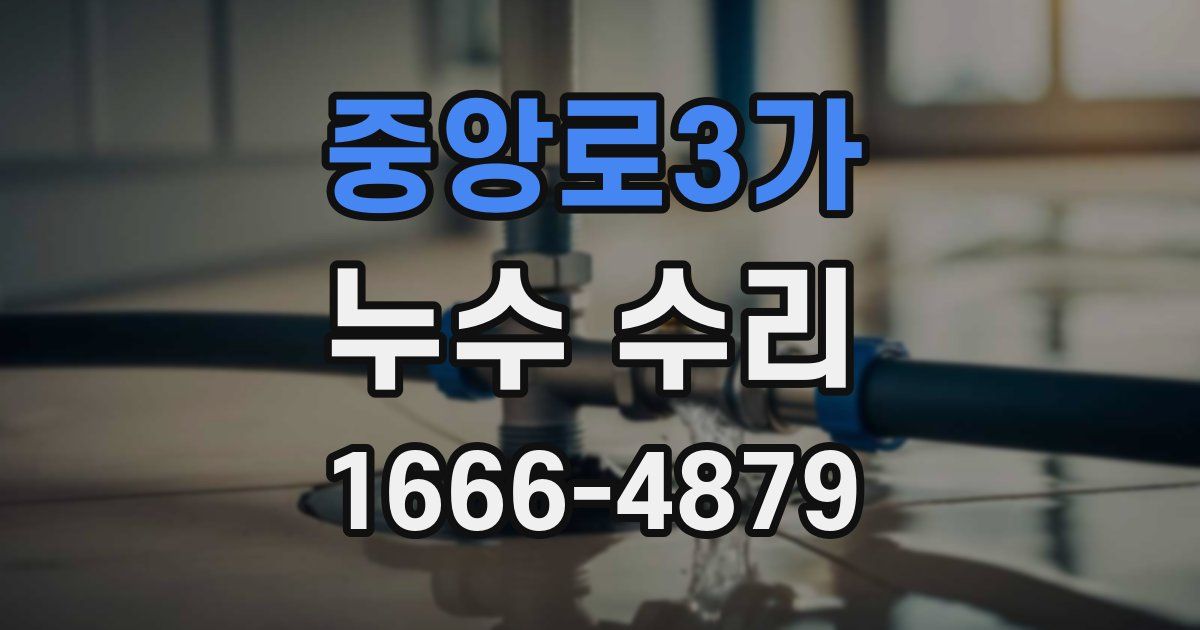 중앙로3가 누수 수리