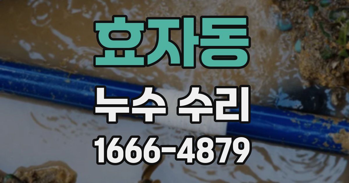 효자동 누수 수리
