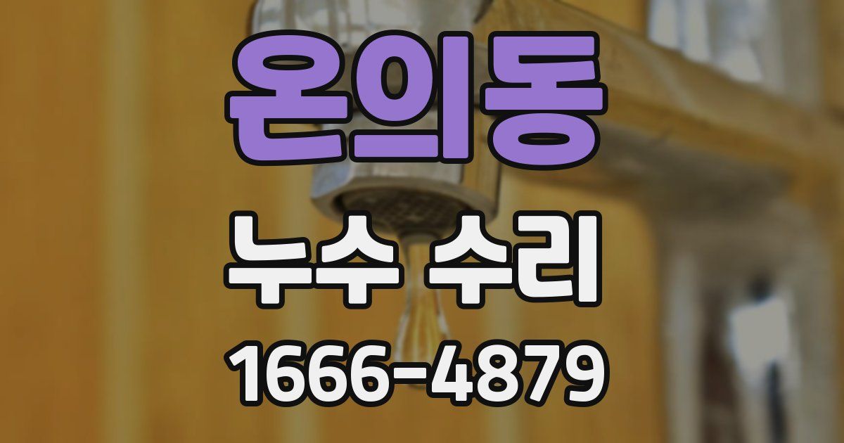 온의동 누수 수리