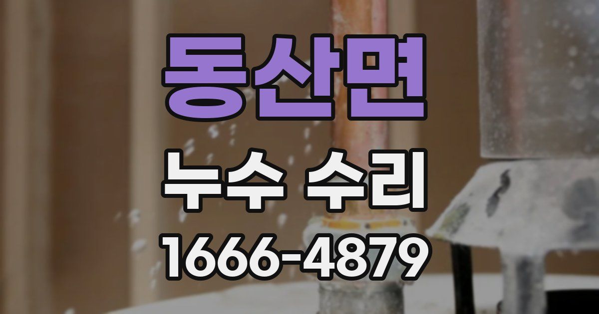 동산면 누수 수리