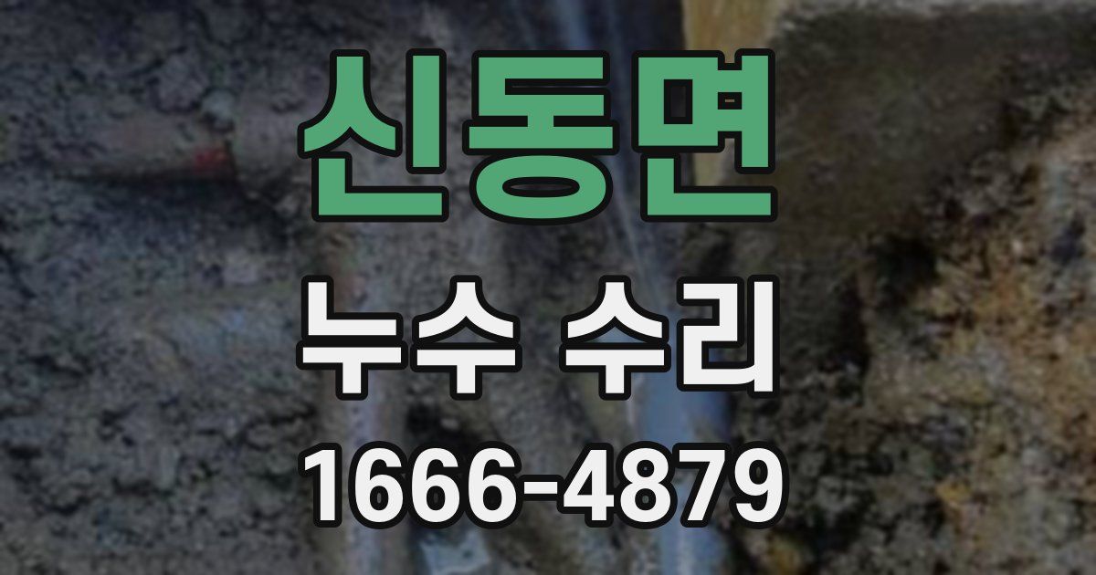 신동면 누수 수리