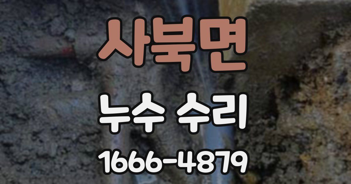 사북면 누수 수리