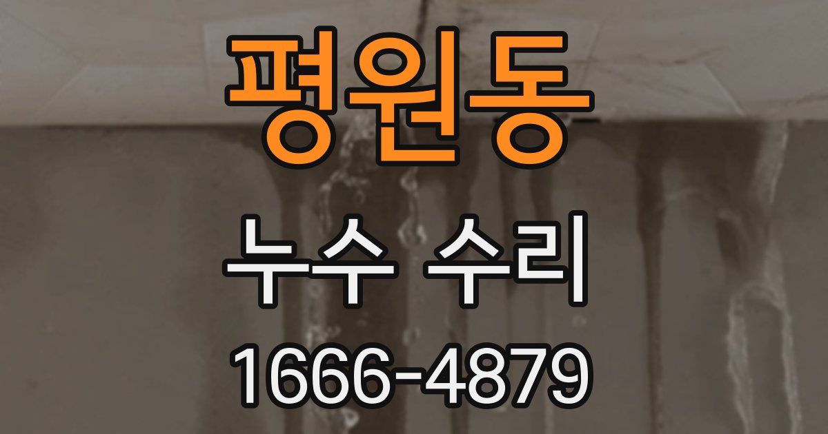 평원동 누수 수리