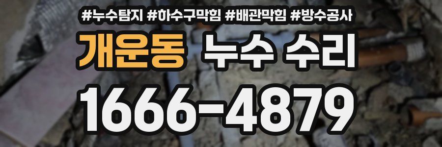 개운동 누수 수리