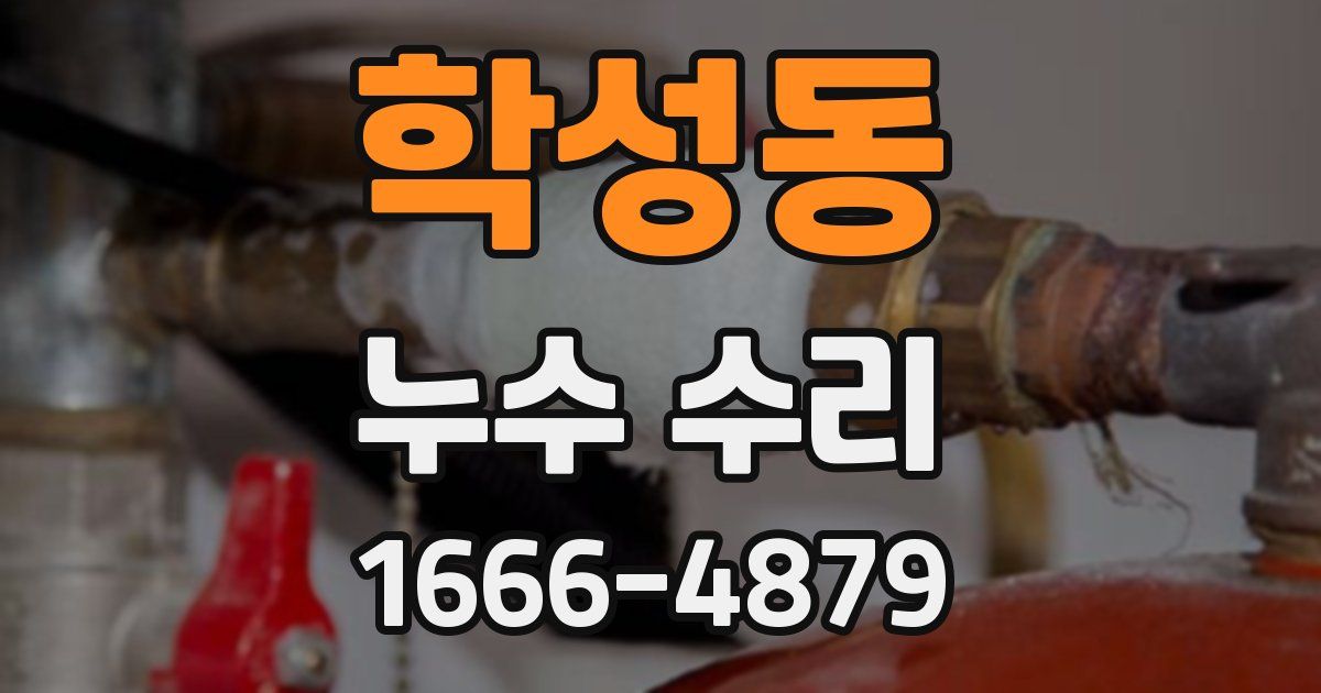 학성동 누수 수리