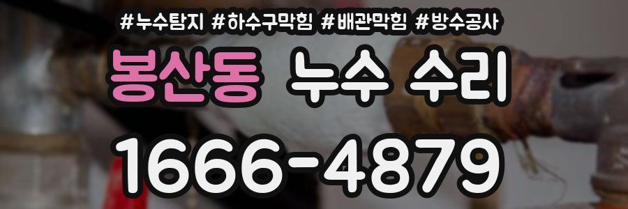 봉산동 누수 수리