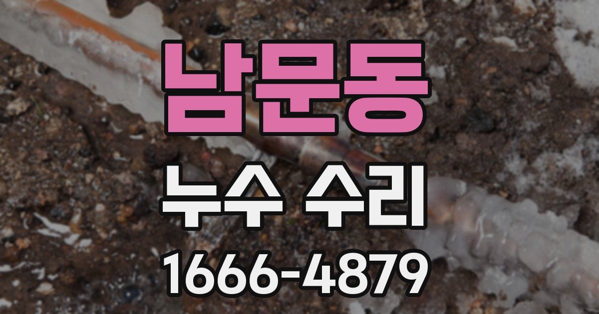 남문동 누수 수리