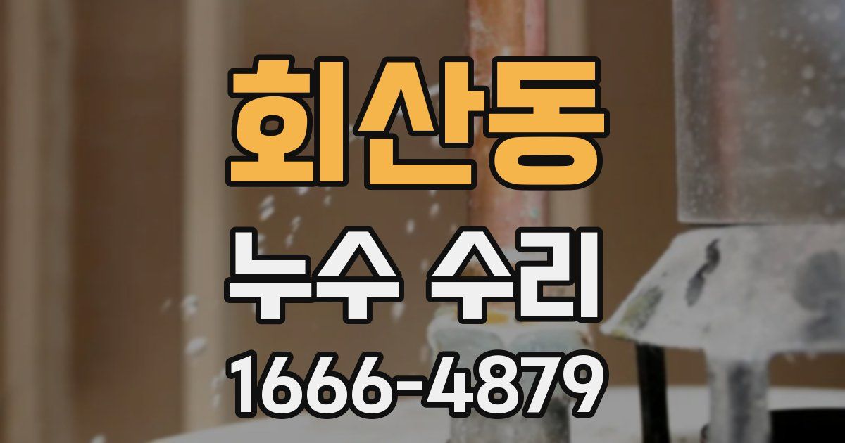 회산동 누수 수리