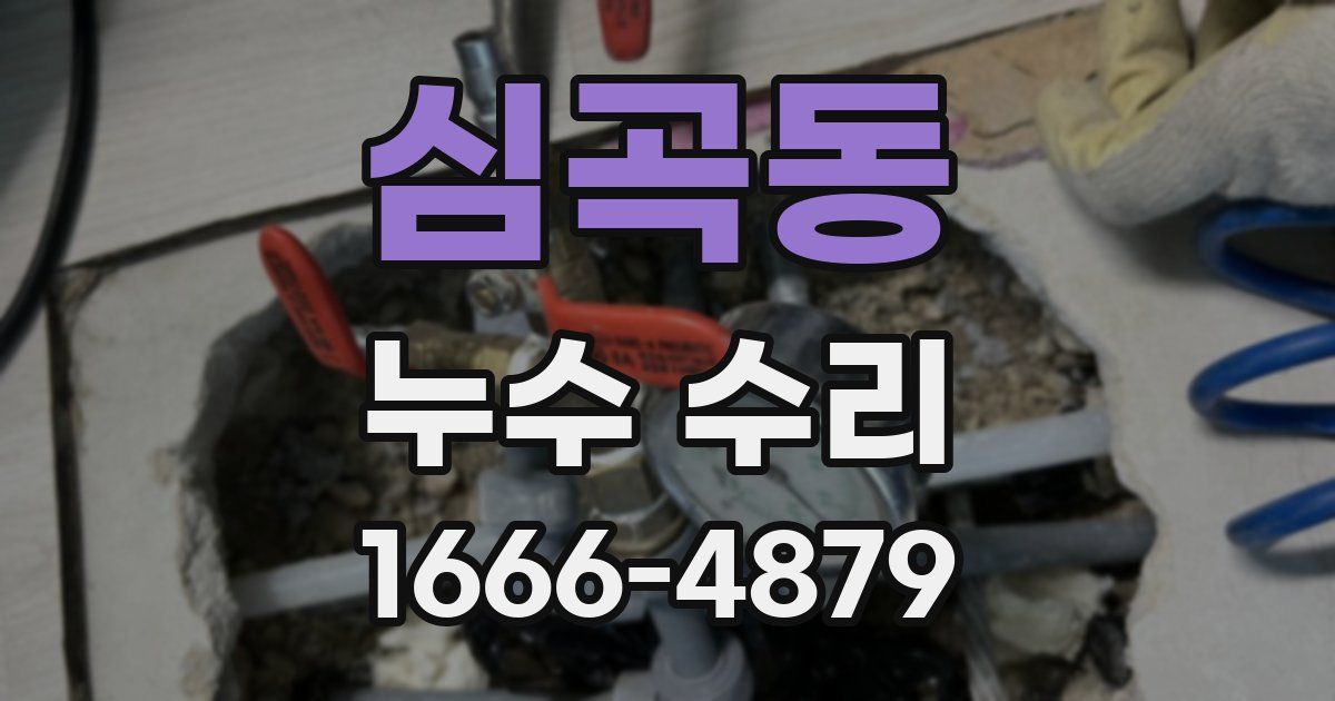 심곡동 누수 수리