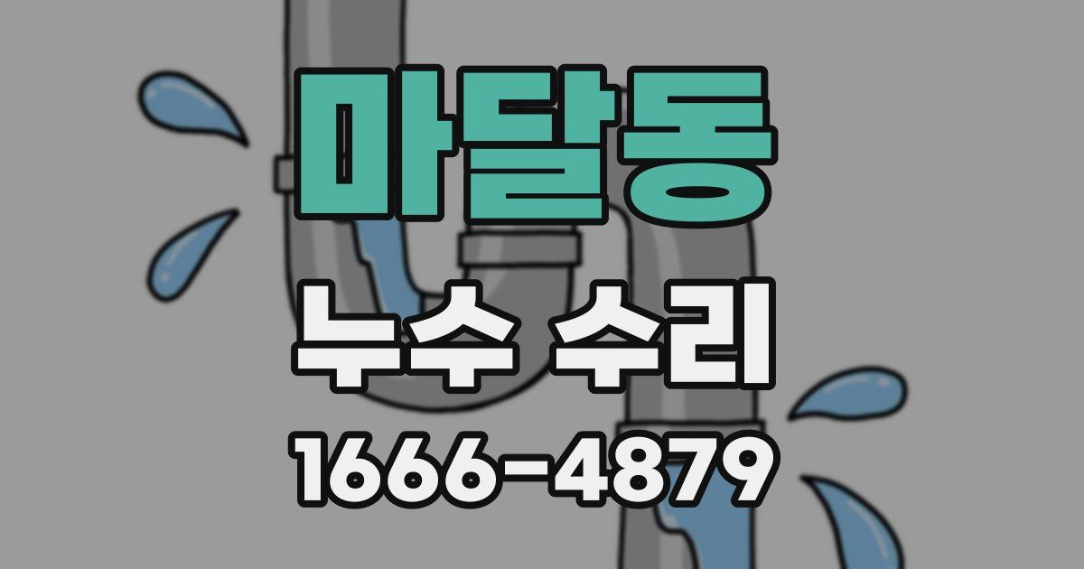 마달동 누수 수리