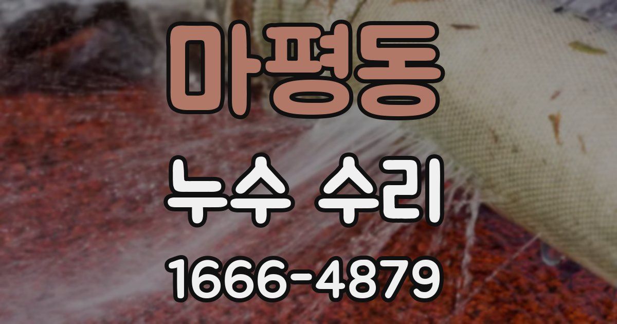 마평동 누수 수리