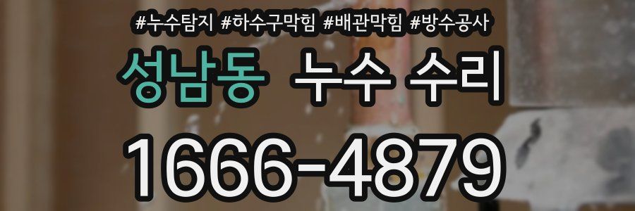 성남동 누수 수리