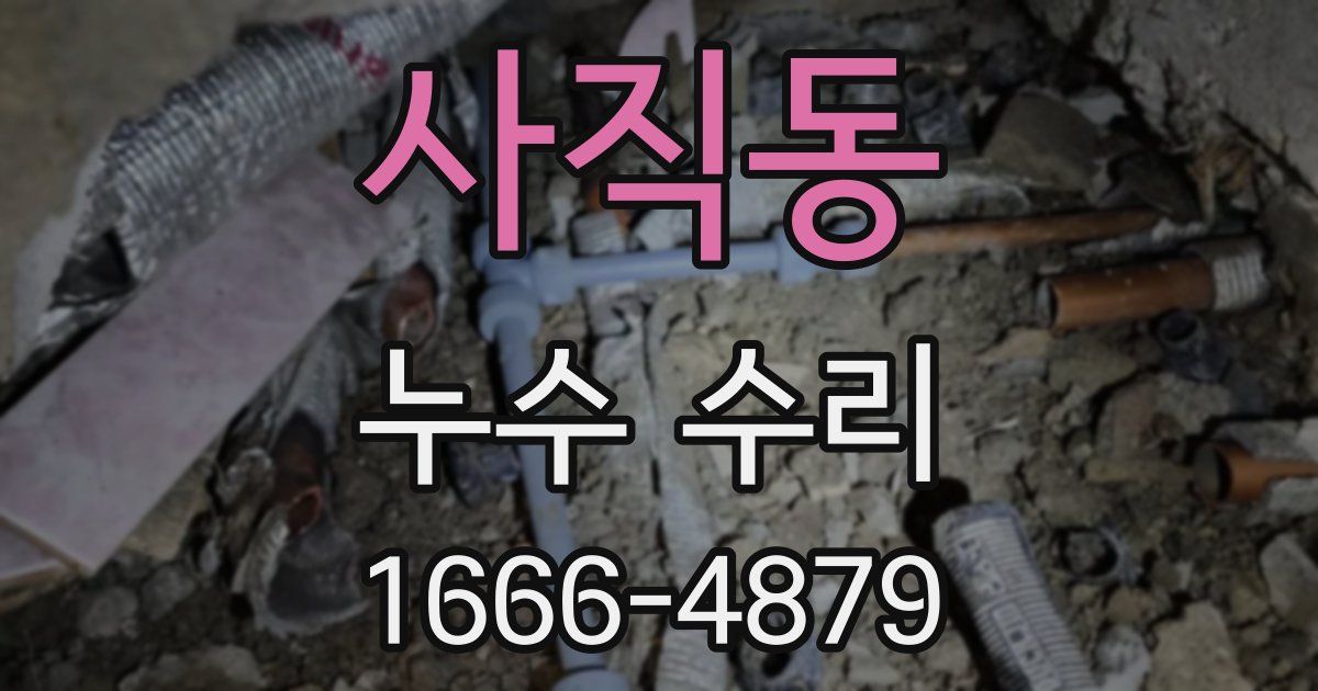사직동 누수 수리