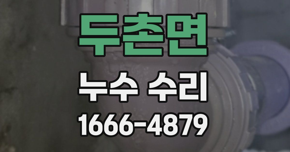 두촌면 누수 수리