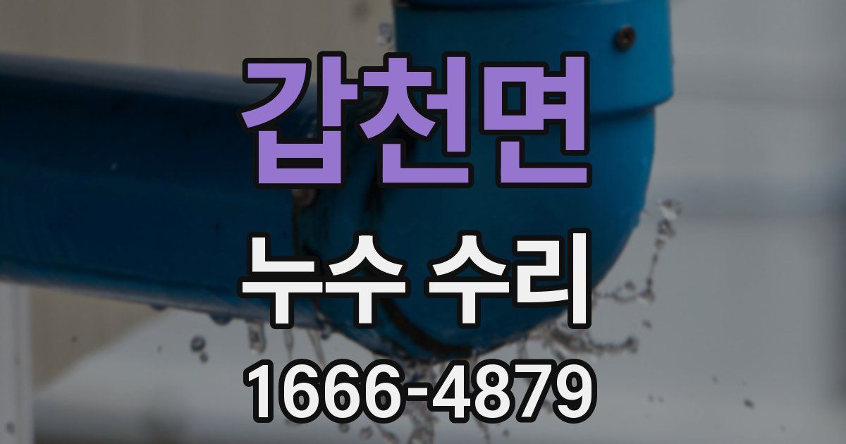 갑천면 누수 수리