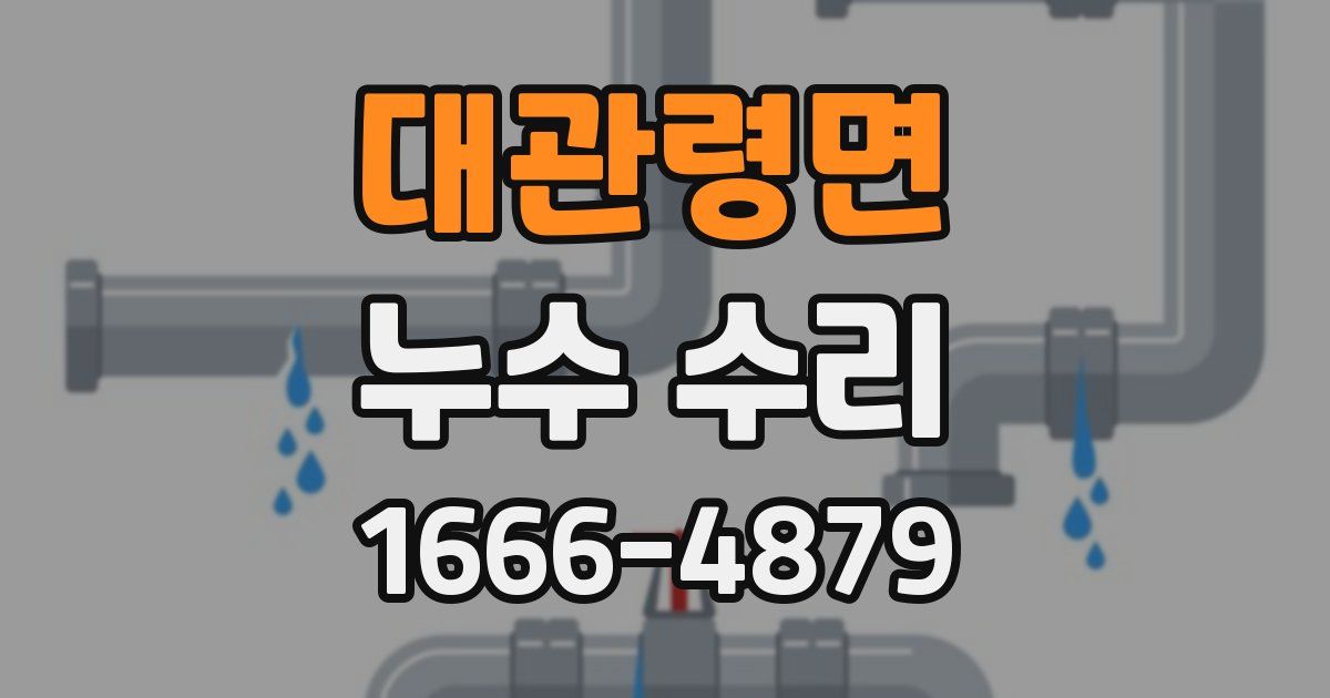 대관령면 누수 수리