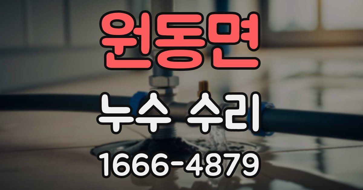원동면 누수 수리