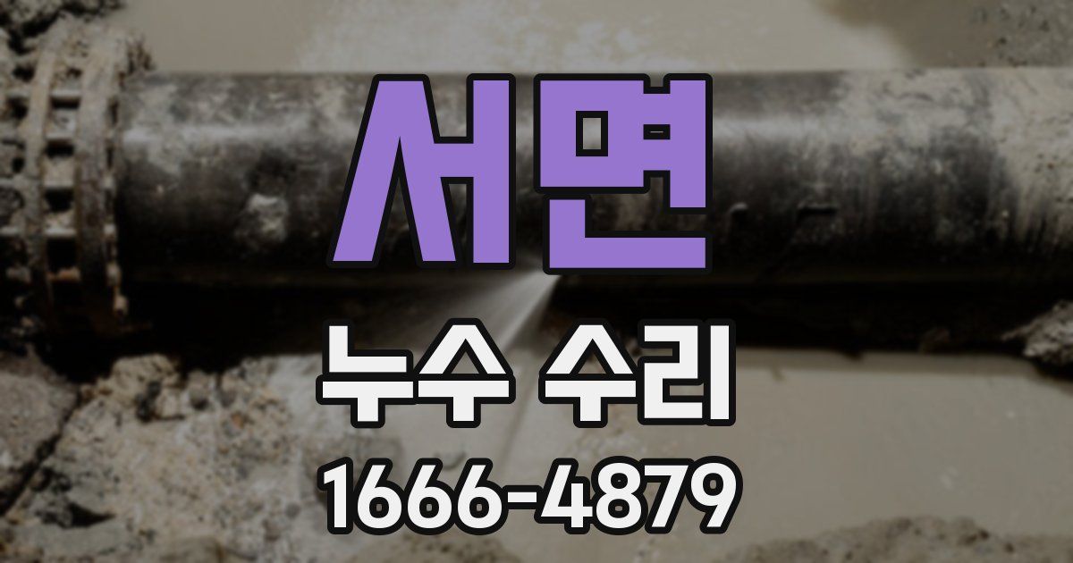 서면 누수 수리