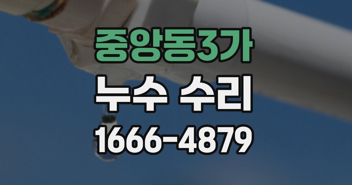 중앙동3가 누수 수리