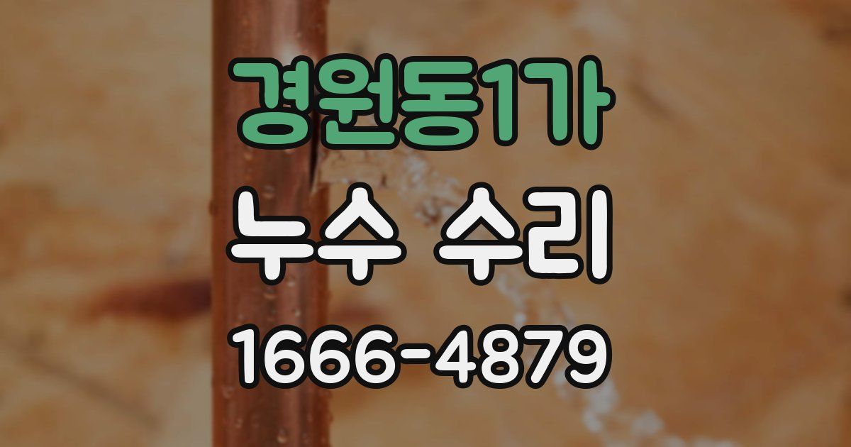 경원동1가 누수 수리