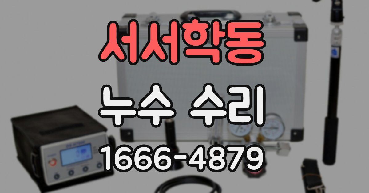 서서학동 누수 수리