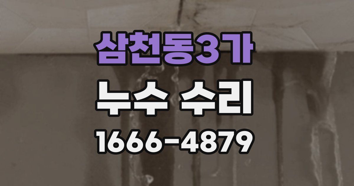 삼천동3가 누수 수리