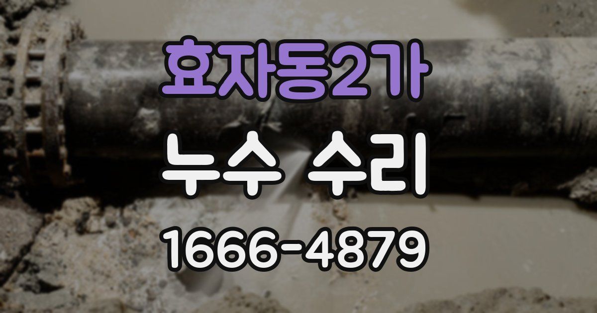 효자동2가 누수 수리