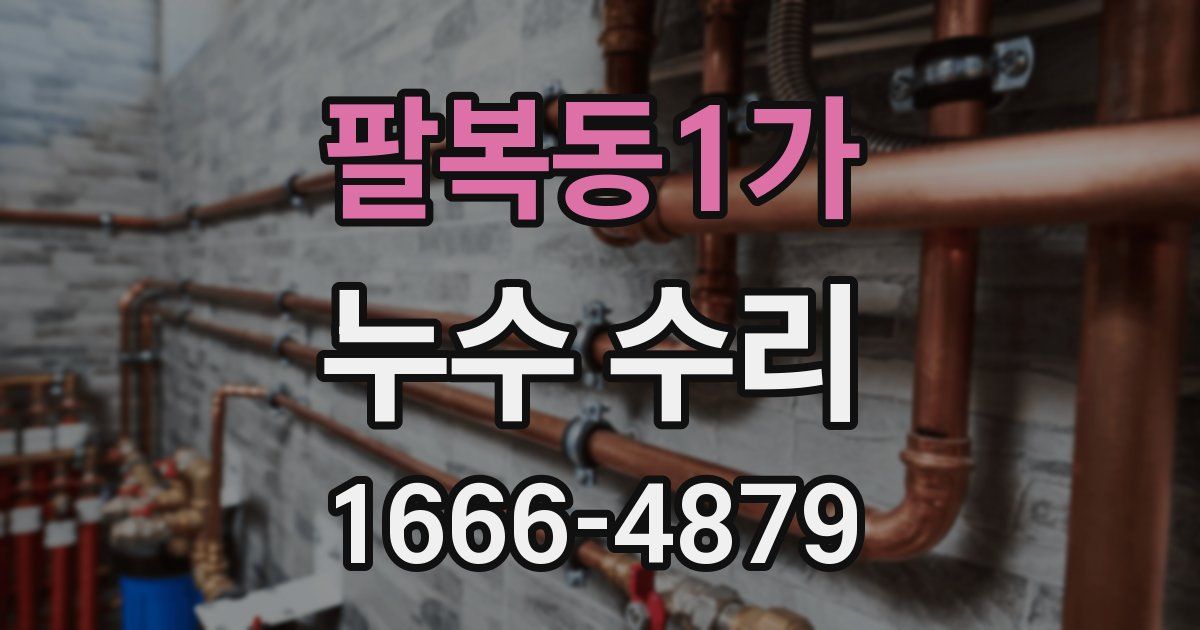 팔복동1가 누수 수리