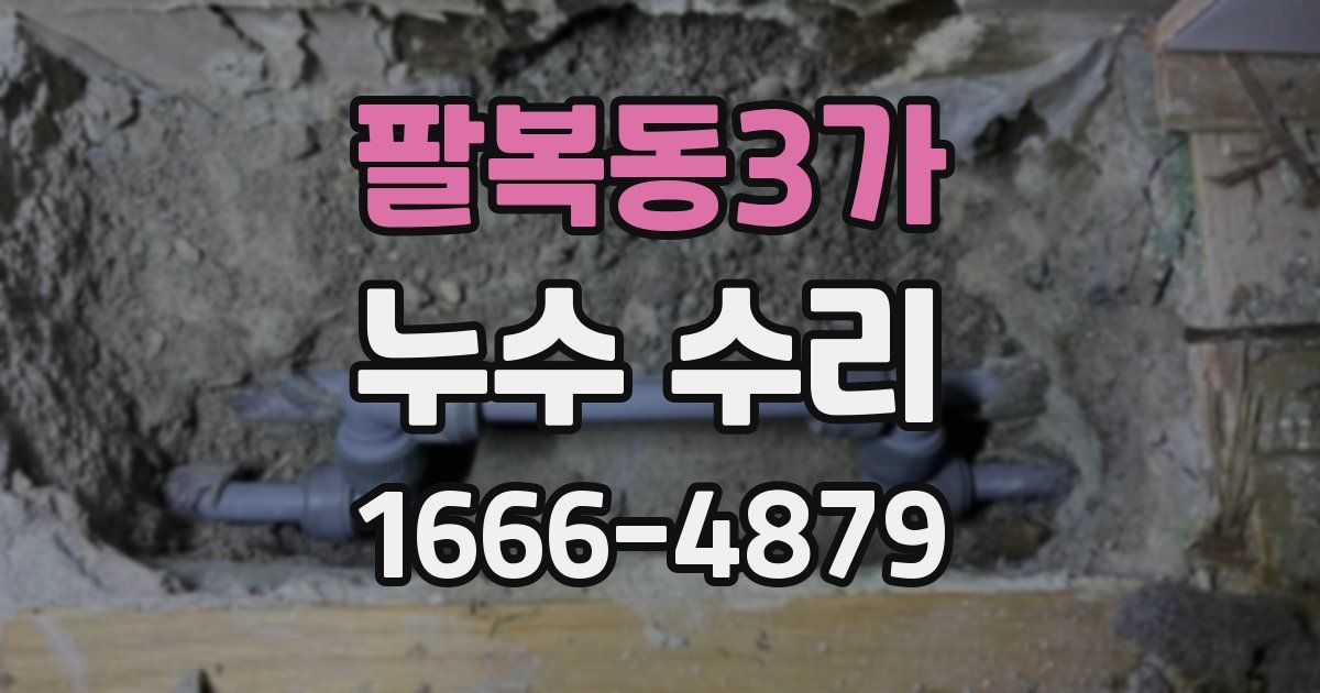 팔복동3가 누수 수리