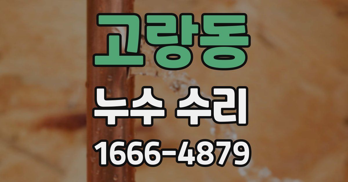 고랑동 누수 수리