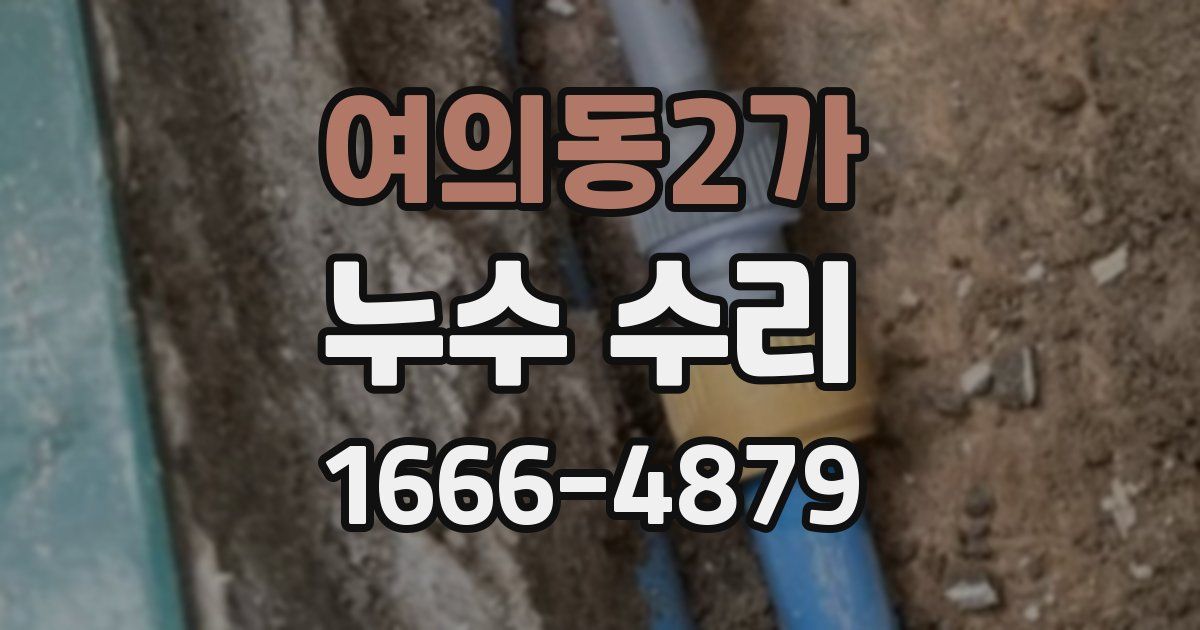 여의동2가 누수 수리