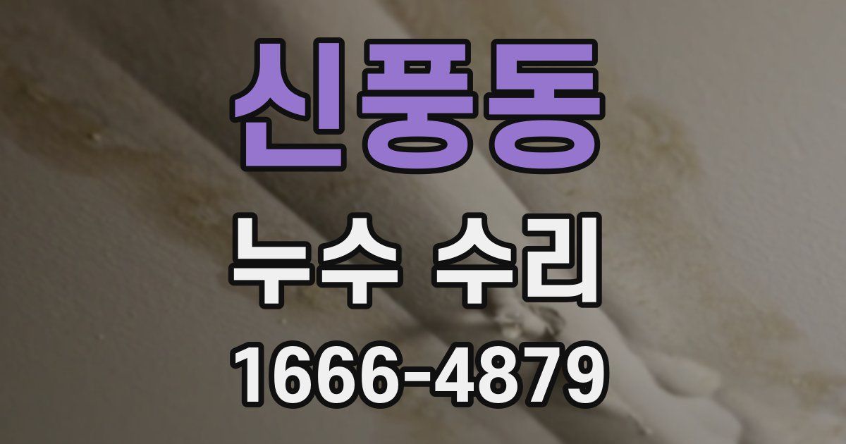 신풍동 누수 수리