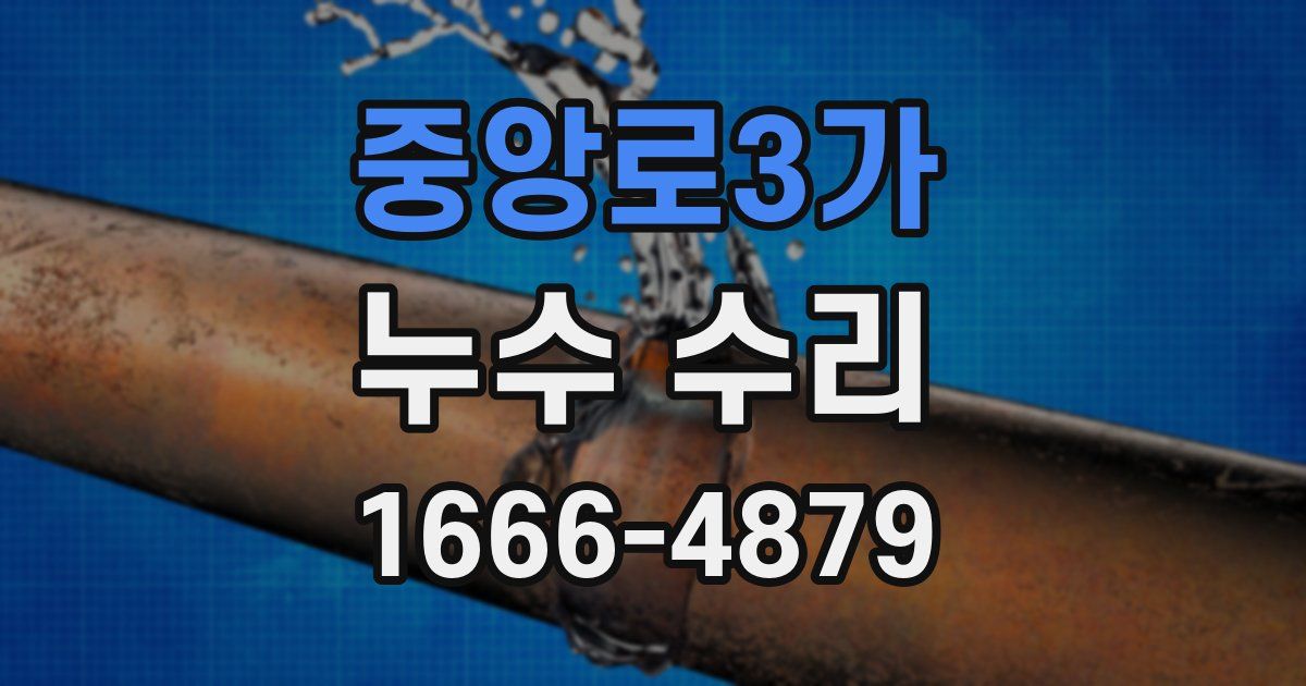 중앙로3가 누수 수리