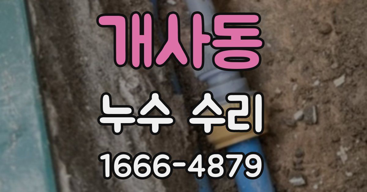 개사동 누수 수리