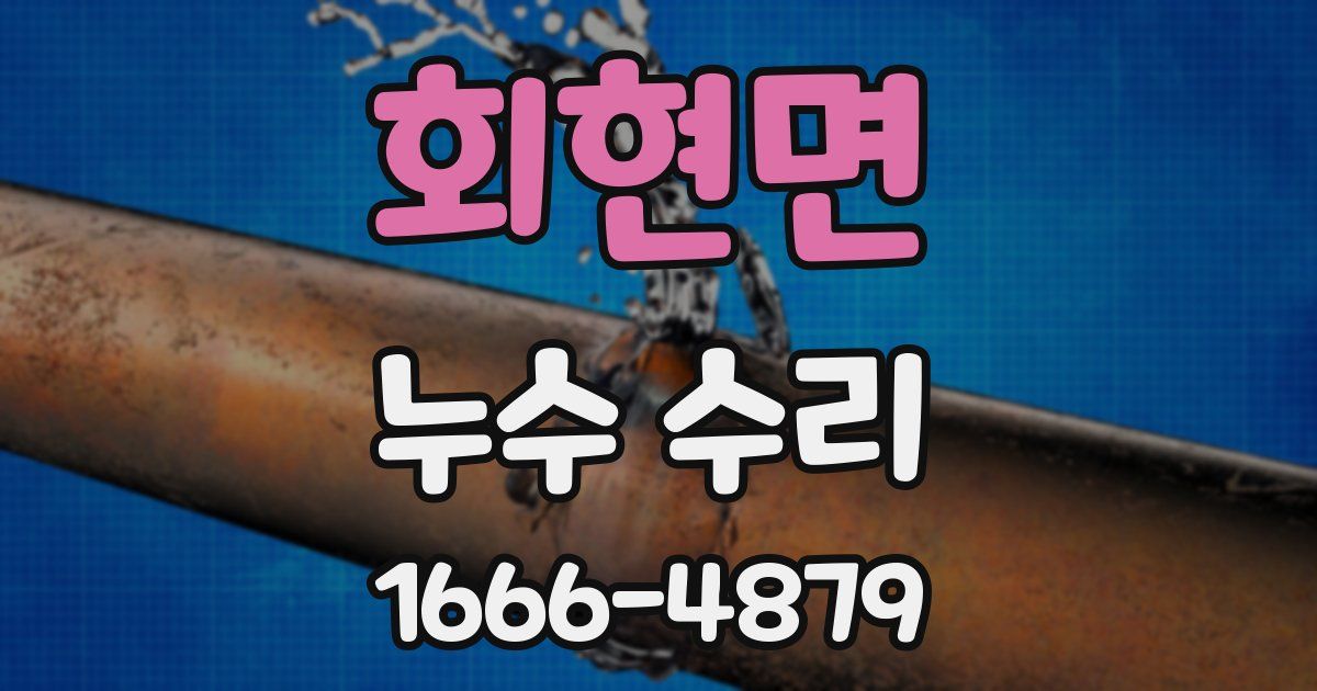 회현면 누수 수리