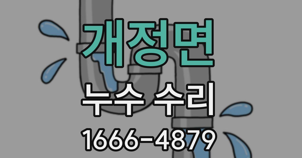 개정면 누수 수리