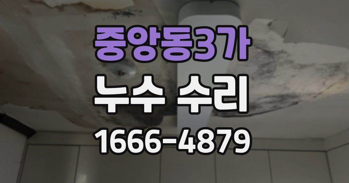 중앙동3가 누수 수리