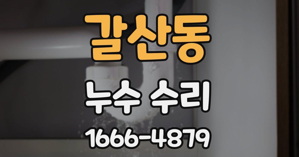 갈산동 누수 수리
