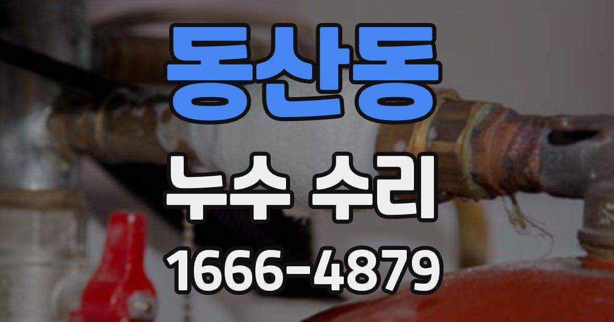 동산동 누수 수리