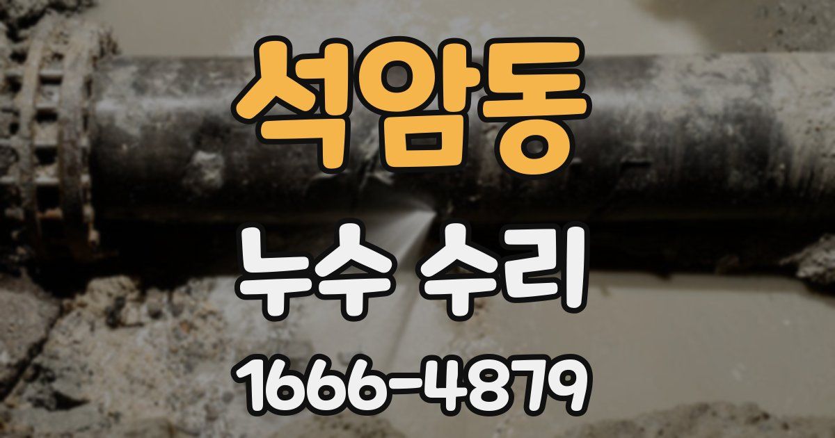 석암동 누수 수리