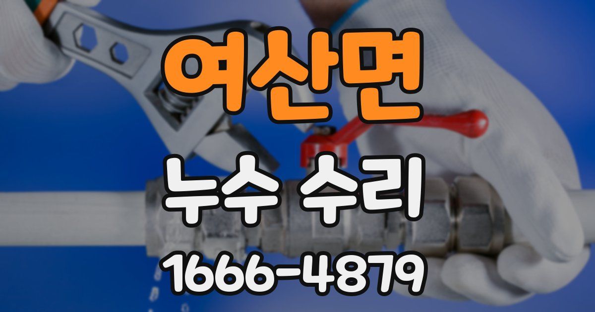 여산면 누수 수리