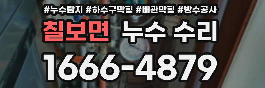 칠보면 누수 수리