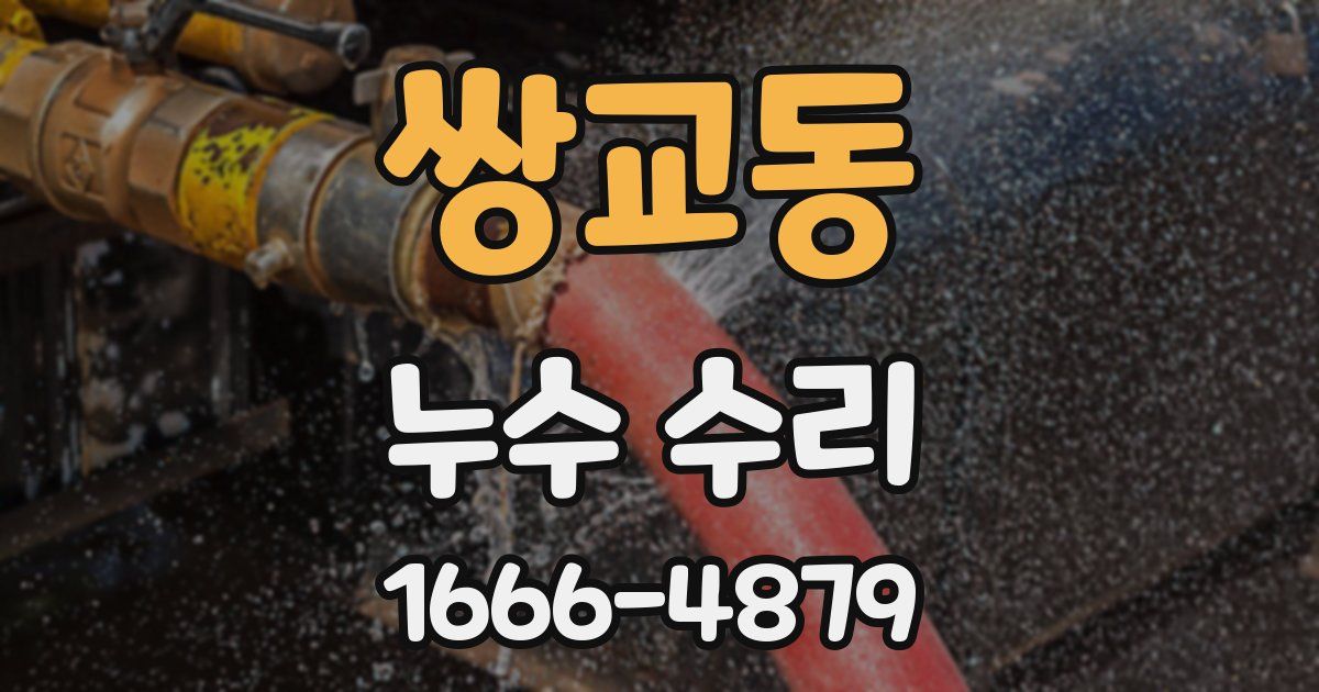 쌍교동 누수 수리