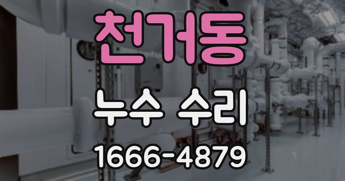 천거동 누수 수리