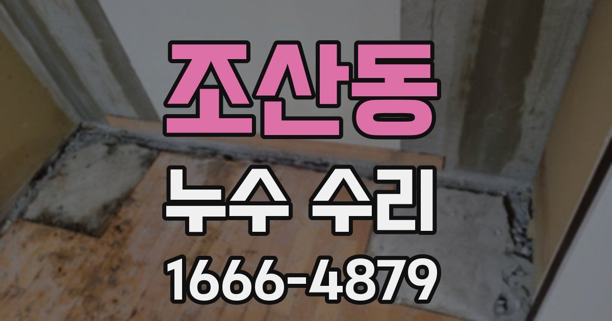 조산동 누수 수리