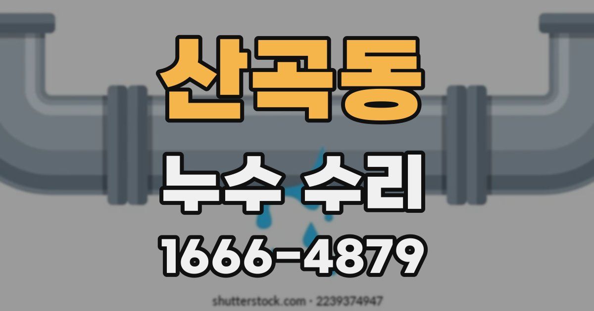 산곡동 누수 수리